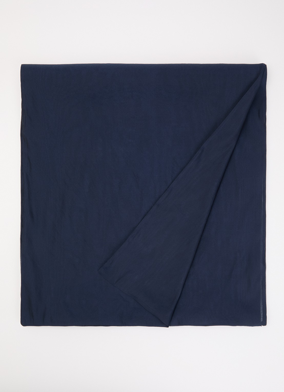 Max Mara Sjaal in zijdeblend 210 x 50 cm  - voorkant donkerblauw