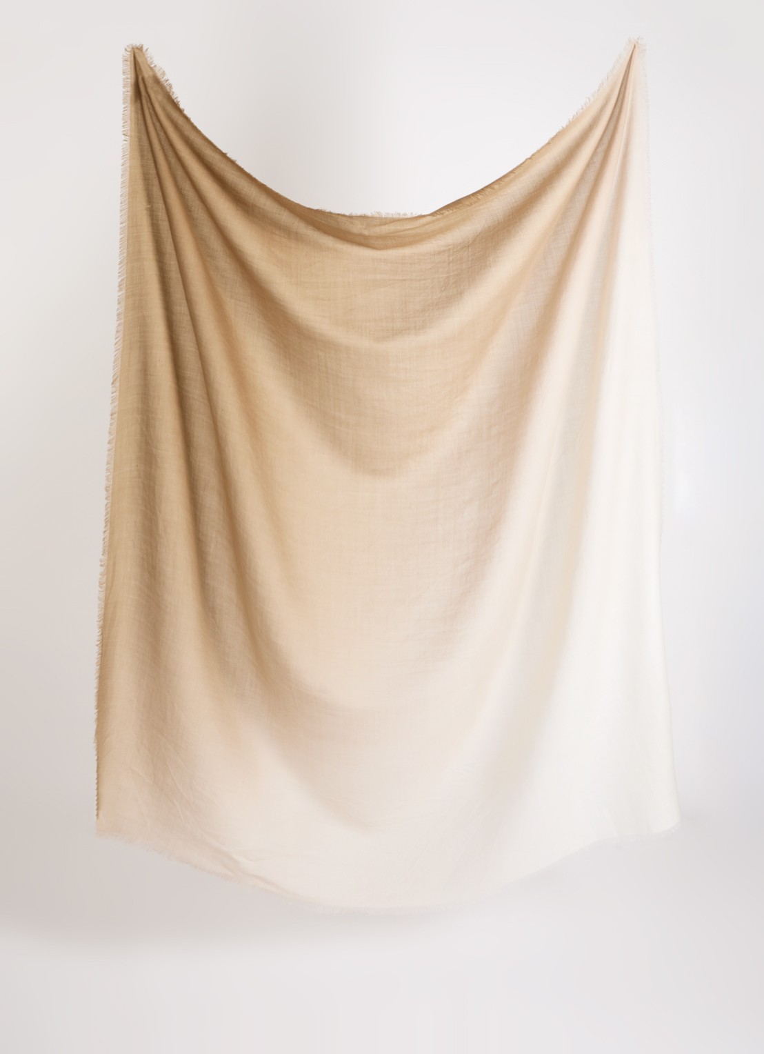 Max Mara Sjaal van wol met dip-dye dessin 140 x 140 cm - detail 2 camel