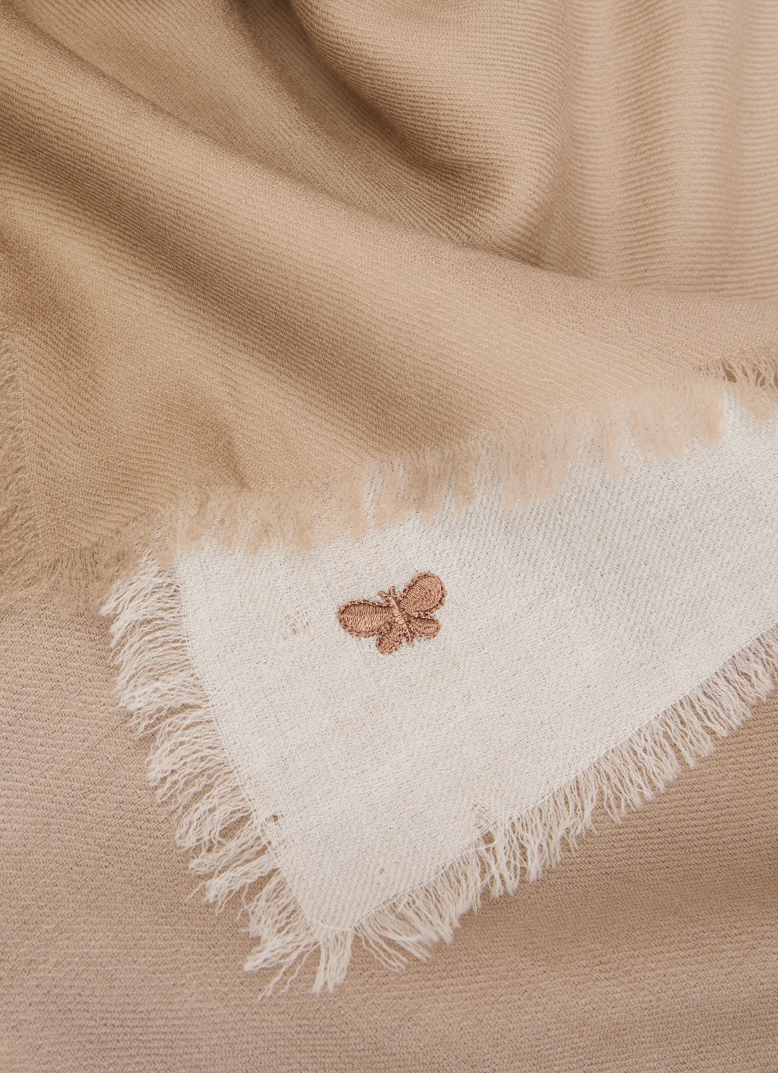 Max Mara Sjaal van wol met dip-dye dessin 140 x 140 cm - detail 3 camel