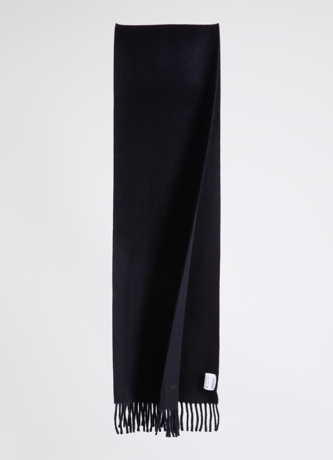 Max Mara Sjaal van wol met franjes - detail 2 zwart