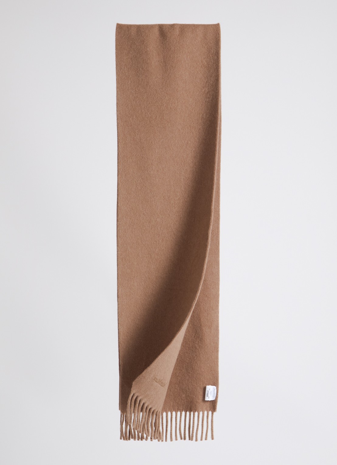 Max Mara Sjaal van wol met franjes - detail 2 camel