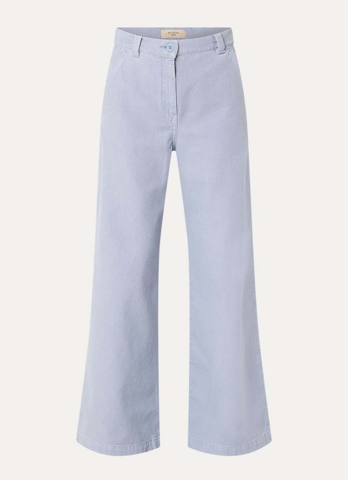 Max Mara Skipper high waist straight fit cargobroek van canvas - voorkant 3 lichtblauw