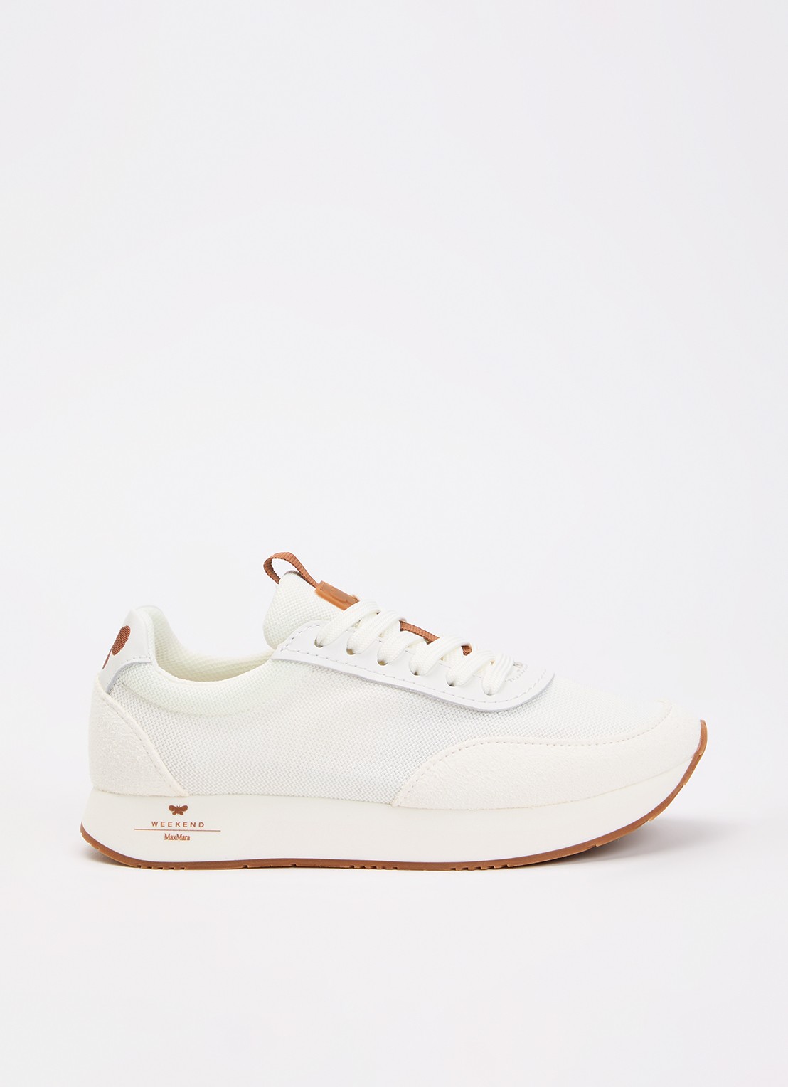 Max Mara Sneaker met details van suède - voorkant 5 wit