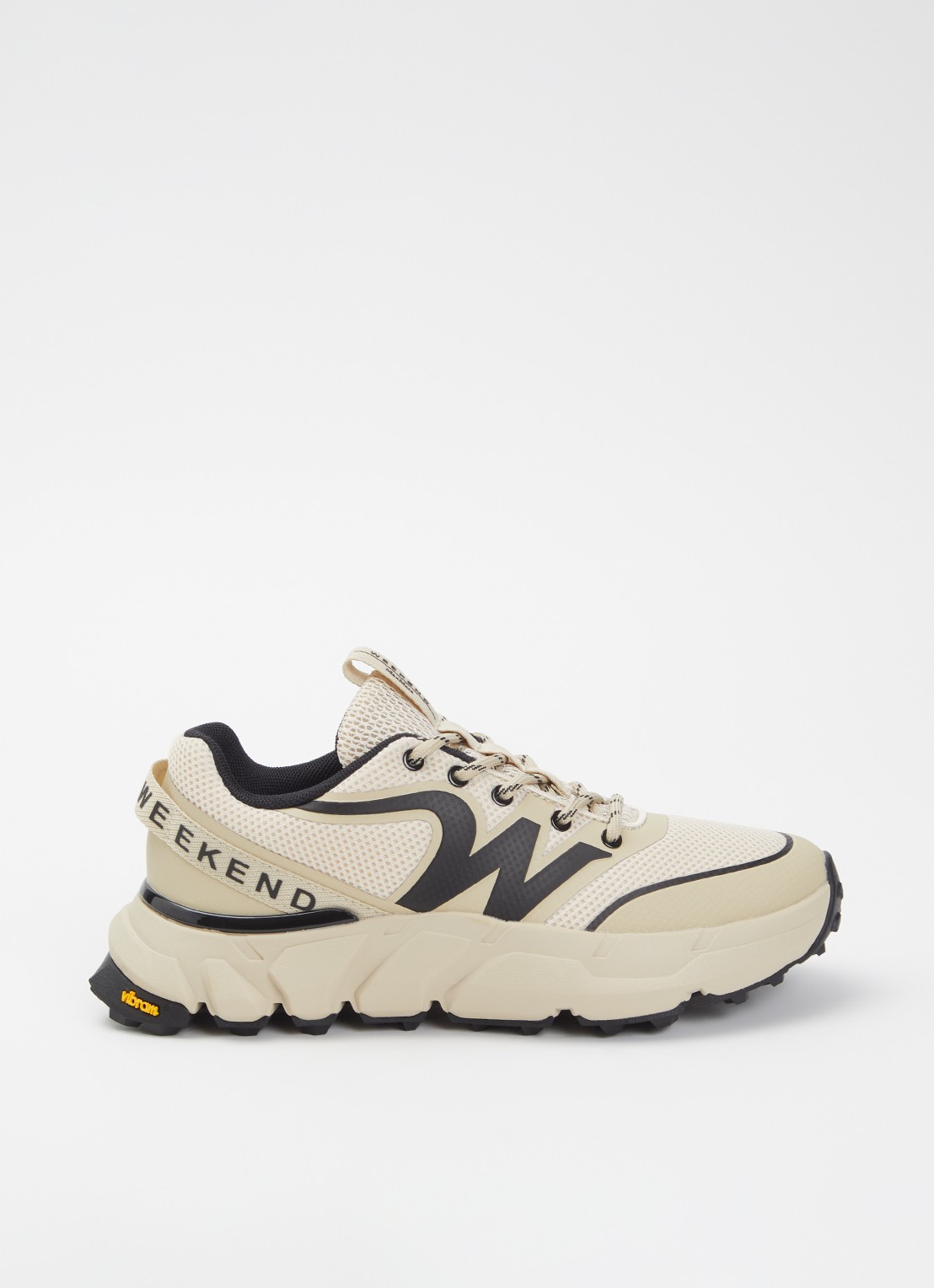Max Mara Sneaker van mesh met logo - voorkant beige