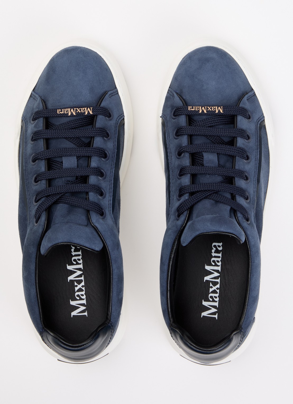 Max Mara Sneaker van suède met details van leer - detail 2 indigo