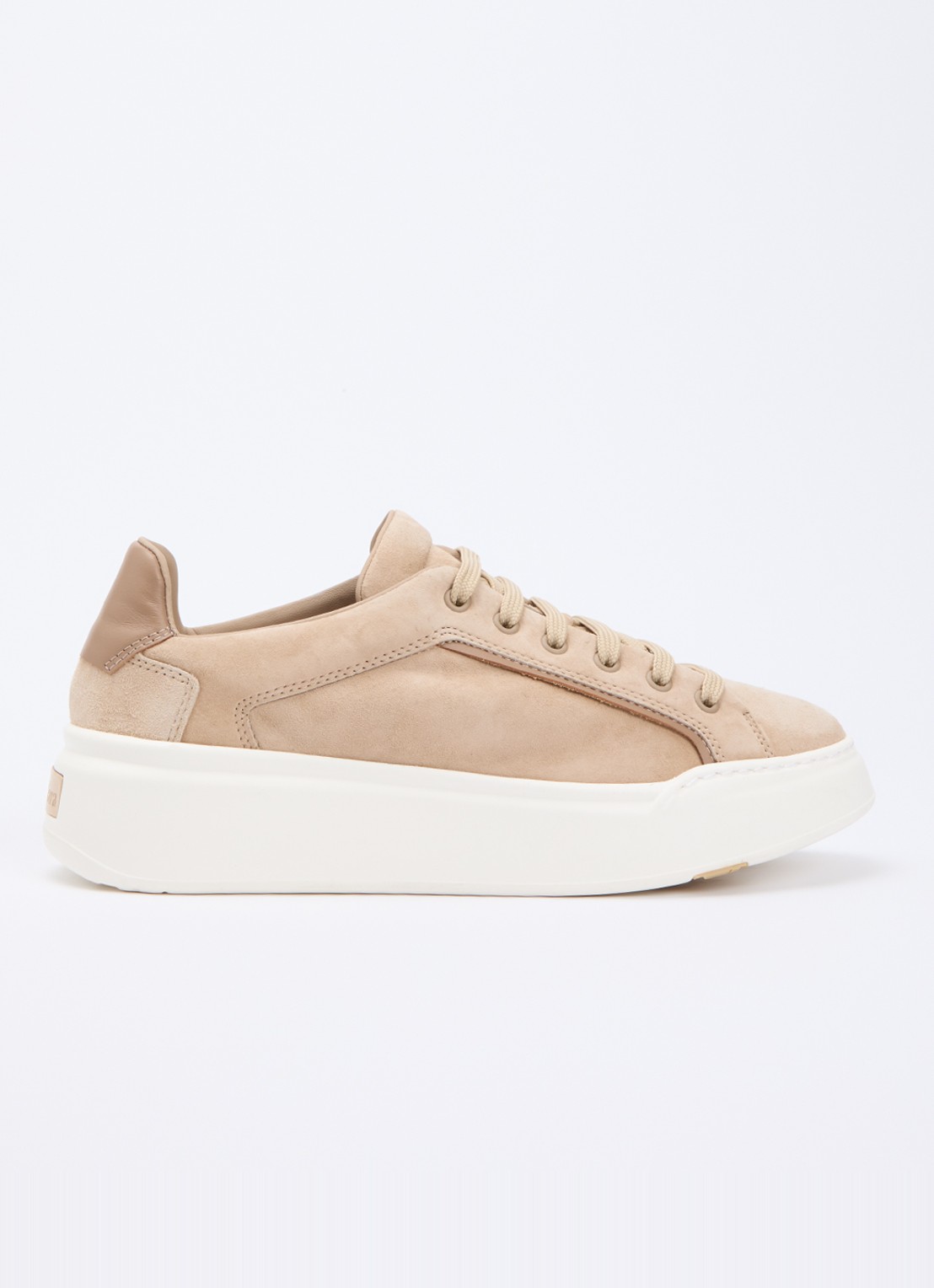 Max Mara Sneaker van suède met logo - voorkant 5 beige