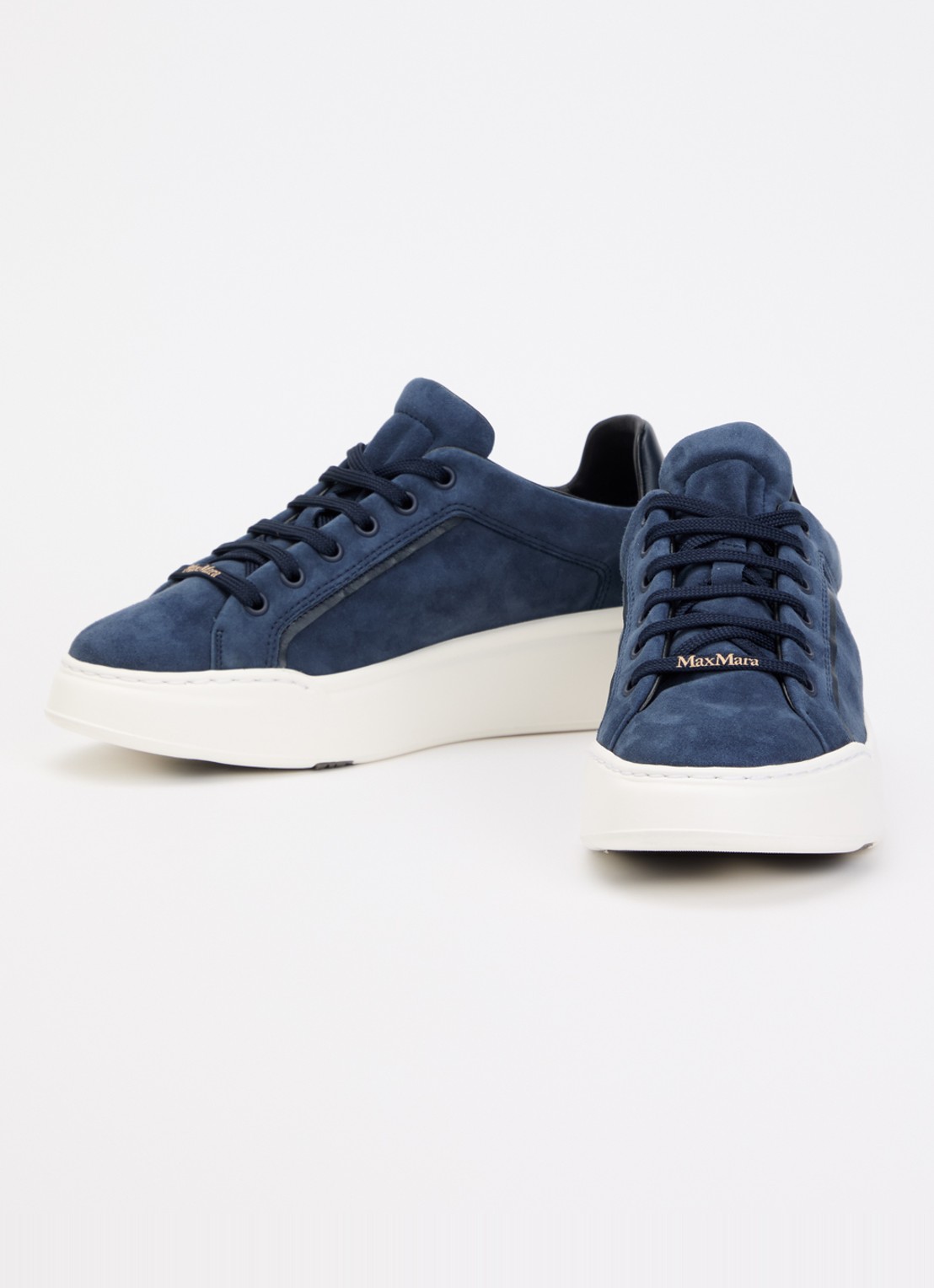 Max Mara Sneaker van suède met logo - detail 2 indigo