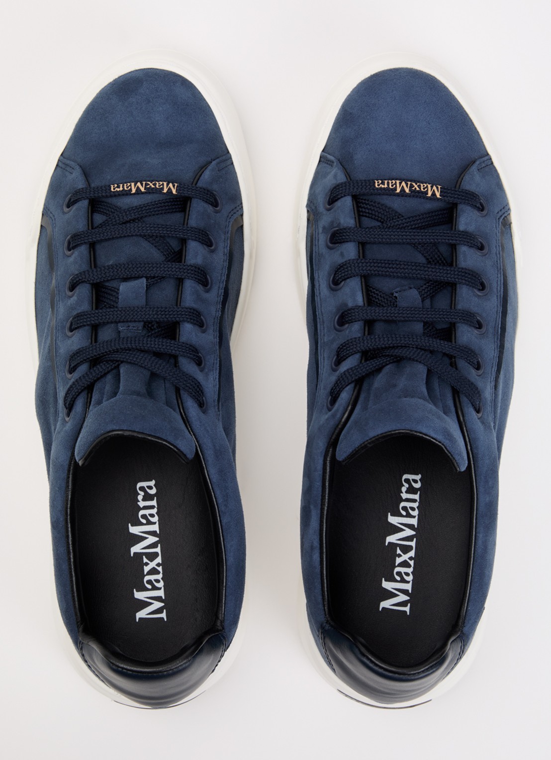 Max Mara Sneaker van suède met logo - detail 3 indigo