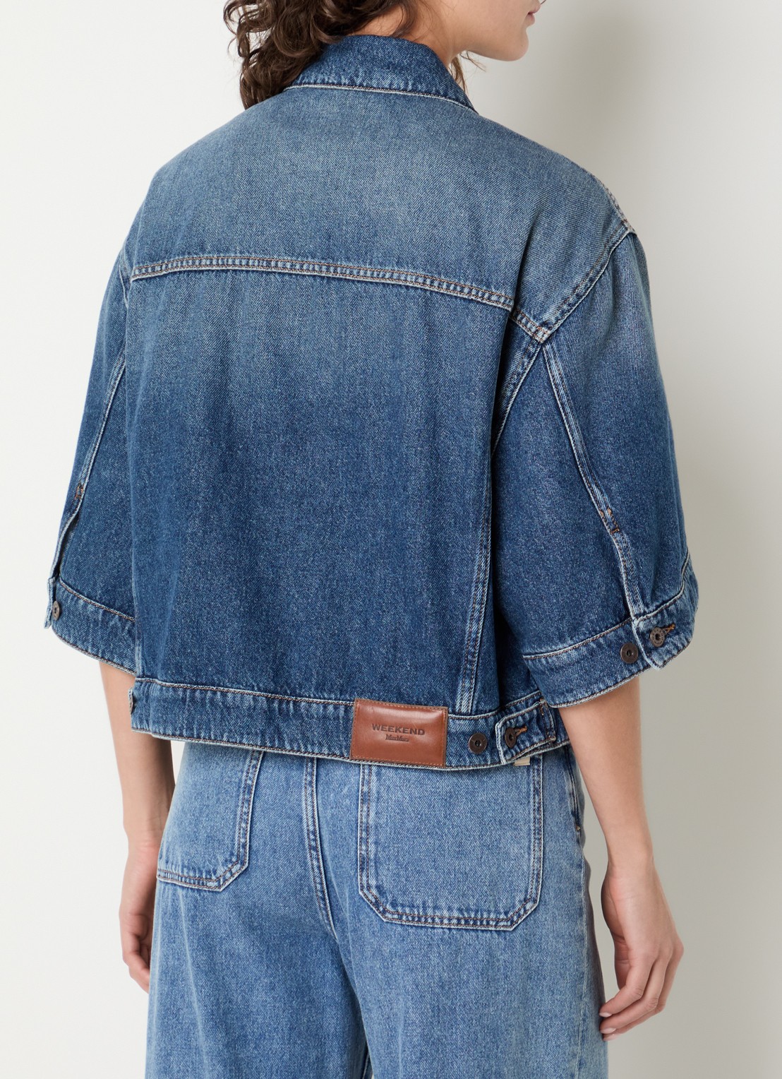 Max Mara Spijkerjas met borstzakken - achterkant 3 indigo