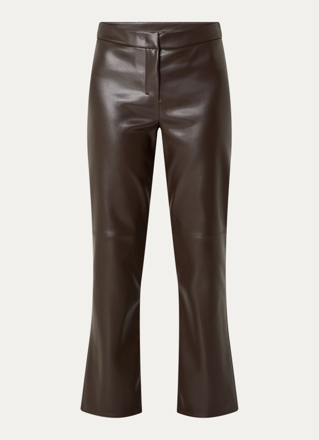 Max Mara Sublime high waist bootcut fit broek van imitatieleer - voorkant 3 donkerbruin