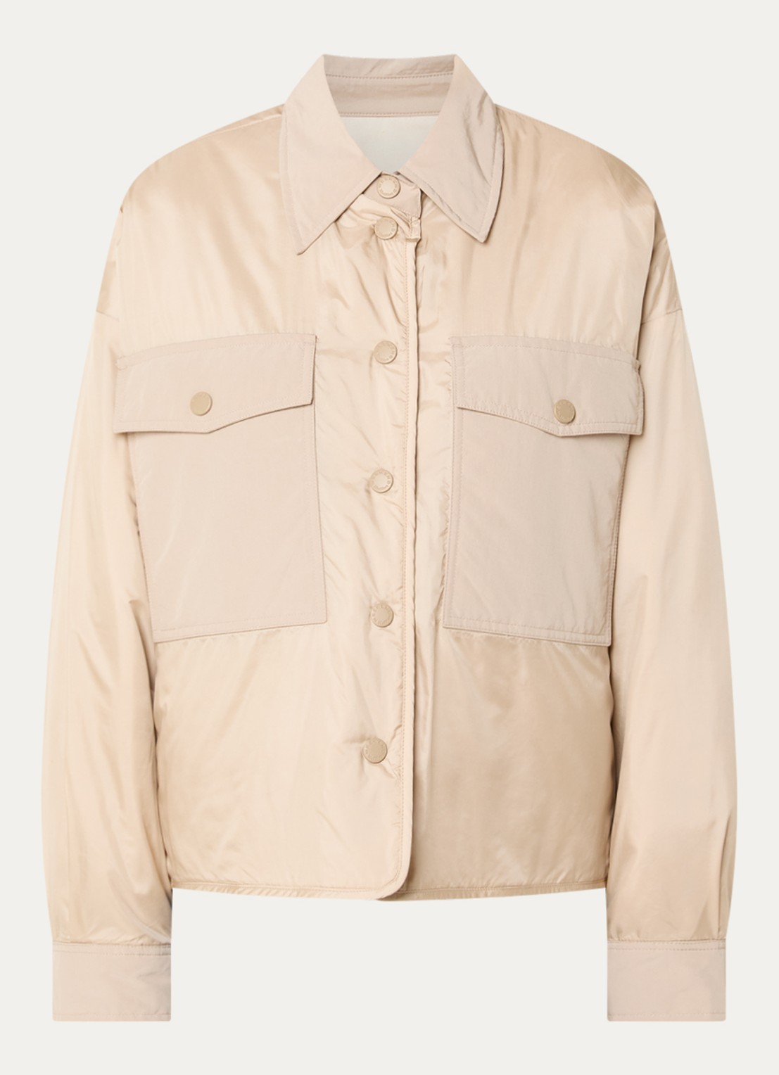 Max Mara Sughero reversible gewatteerd jack met waterafstotende coating - voorkant 2 zand