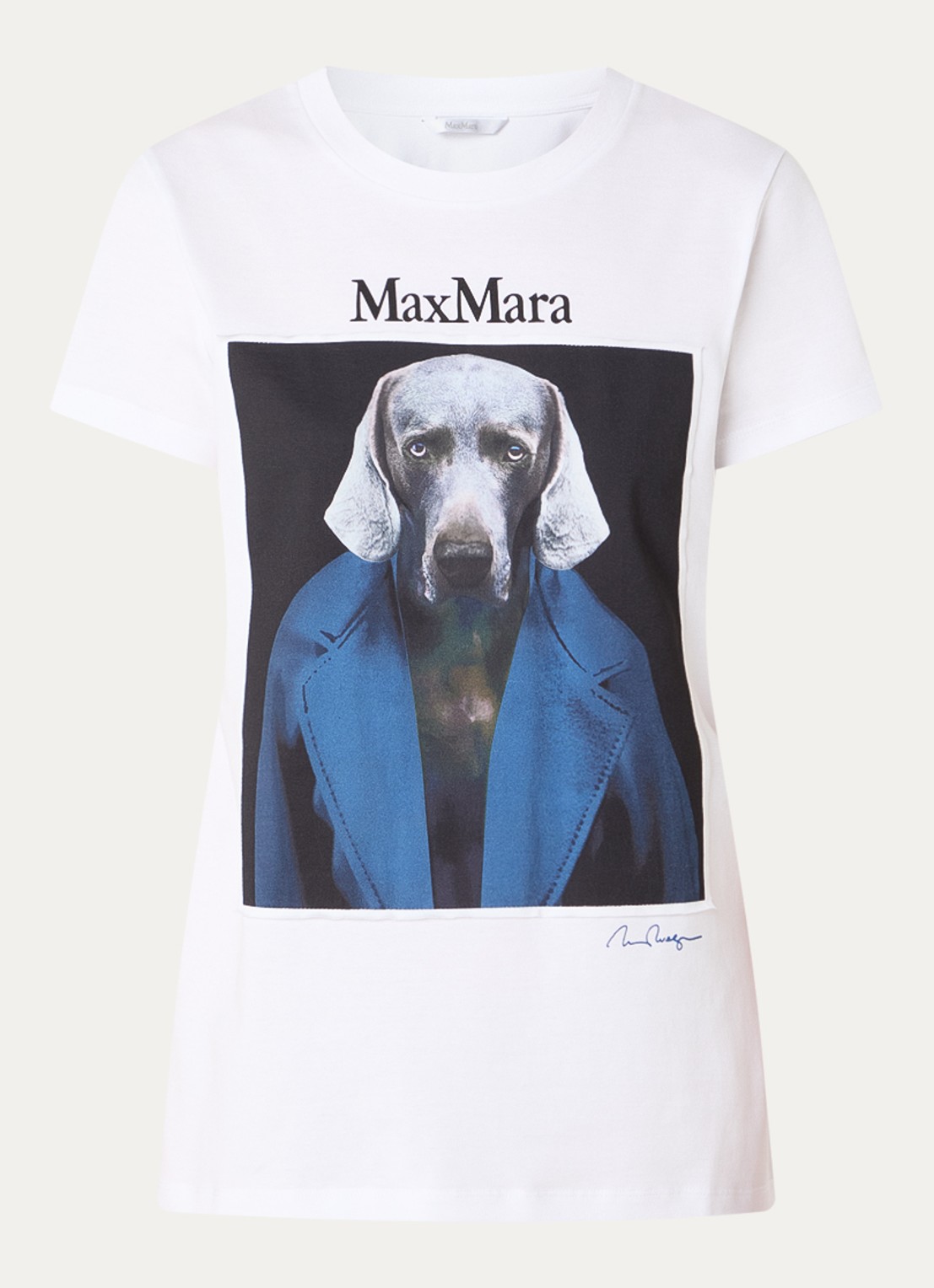 Max Mara T-shirt met front- en backprint - voorkant 2 wit