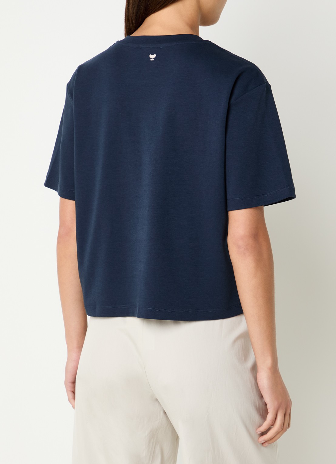 Max Mara T-shirt met logoprint - achterkant 4 donkerblauw