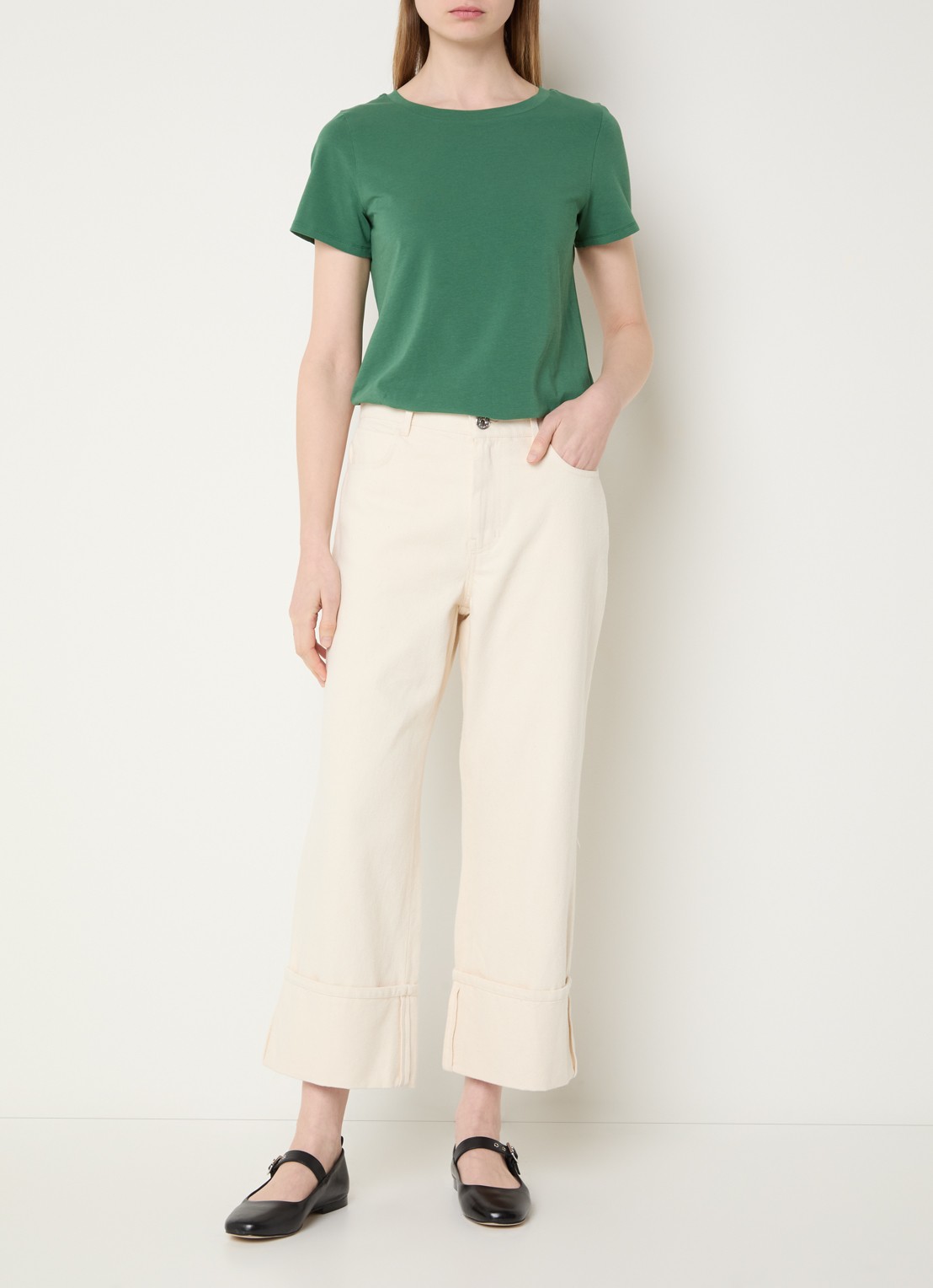 Max Mara T-shirt met ronde hals - voorkant 3 groen