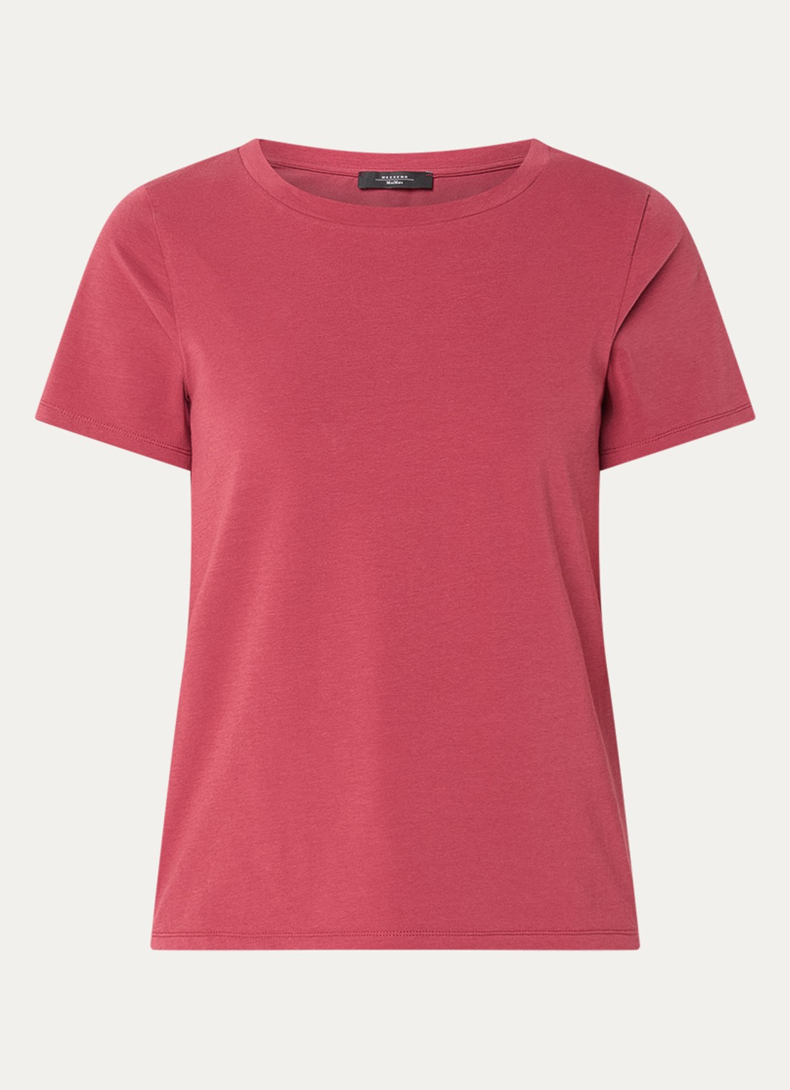 Max Mara T-shirt met ronde hals - voorkant kersenrood