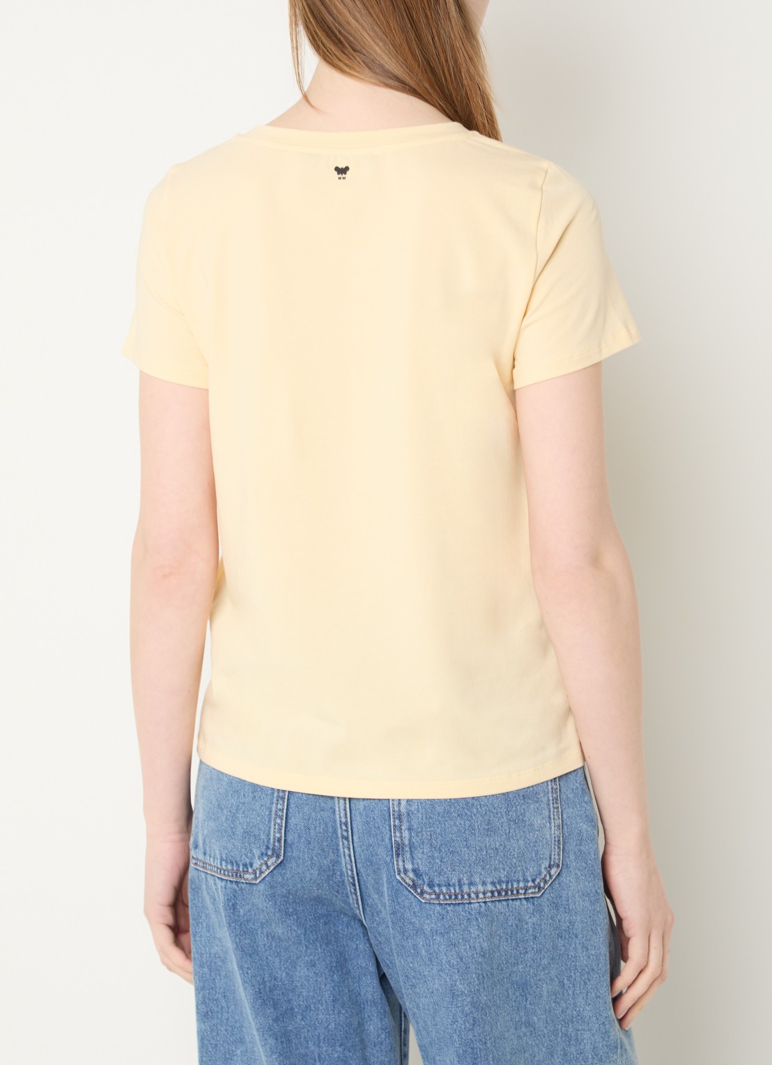 Max Mara T-shirt met ronde hals - achterkant 3 lichtgeel