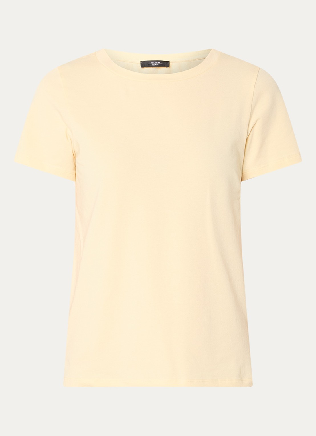 Max Mara T-shirt met ronde hals - voorkant lichtgeel
