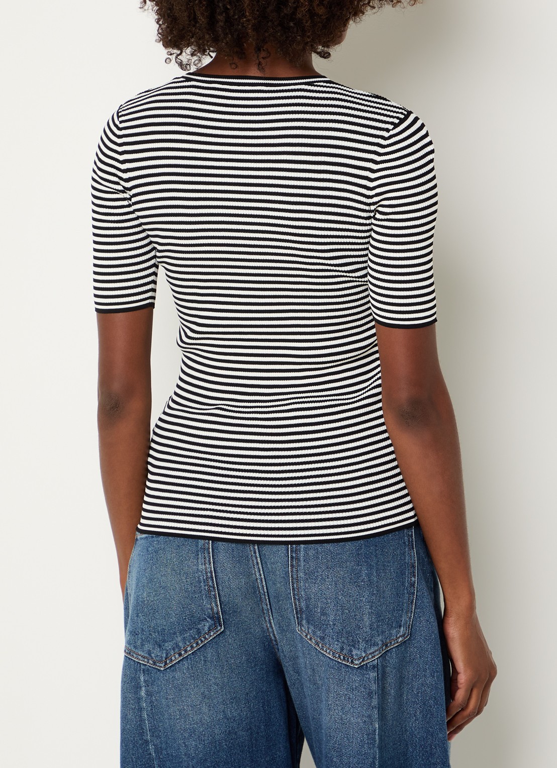 Max Mara T-shirt met streepprint - achterkant zwart