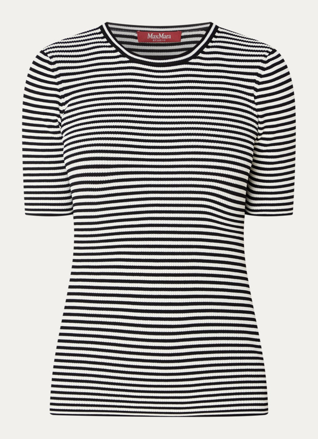 Max Mara T-shirt met streepprint - voorkant 2 zwart