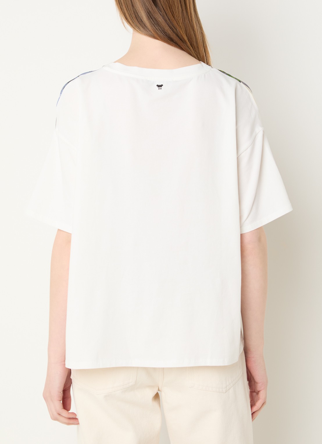 Max Mara T-shirt van zijde met print - achterkant 4 wit