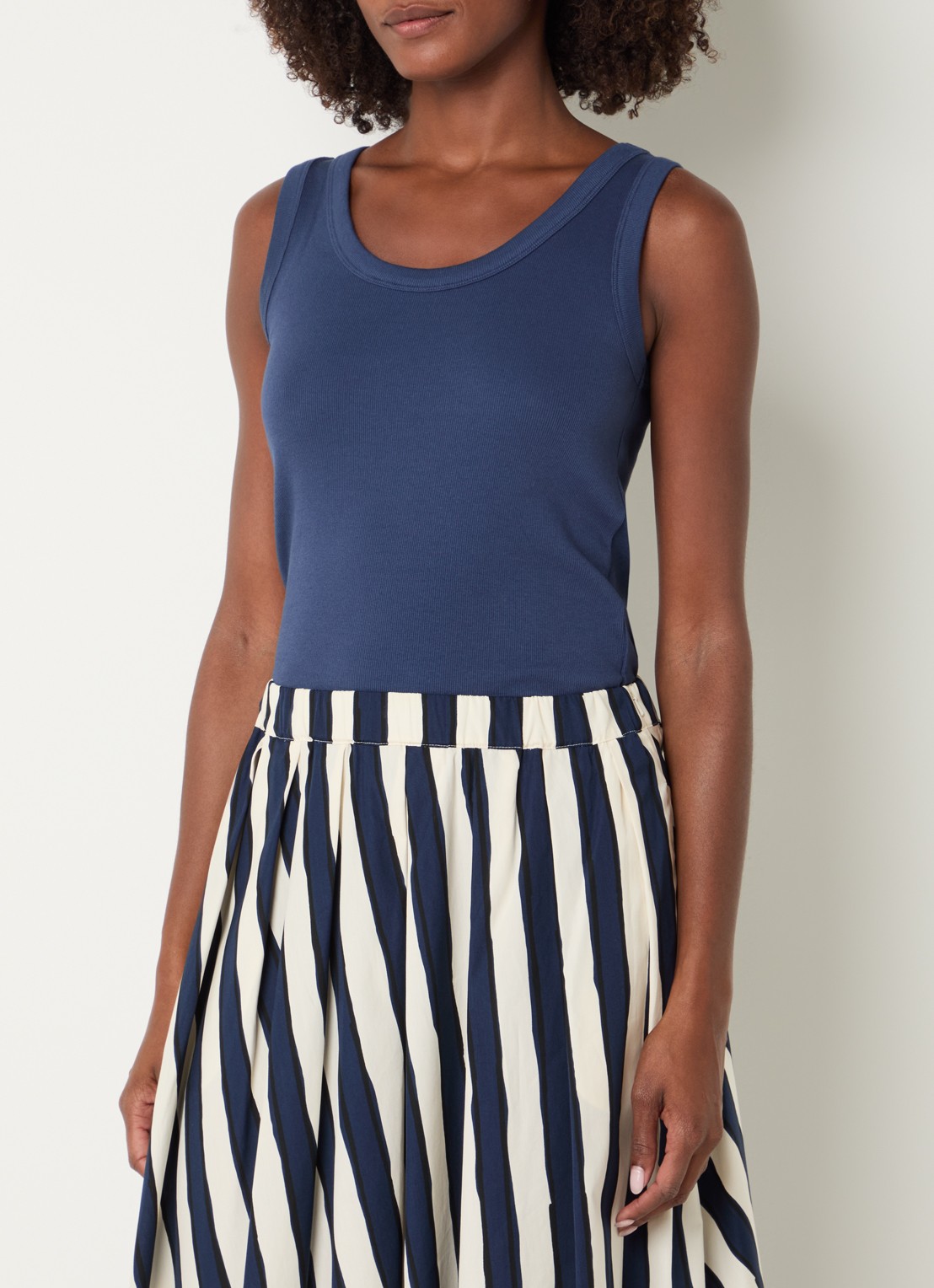 Max Mara Tank top met stretch - detail 3 donkerblauw