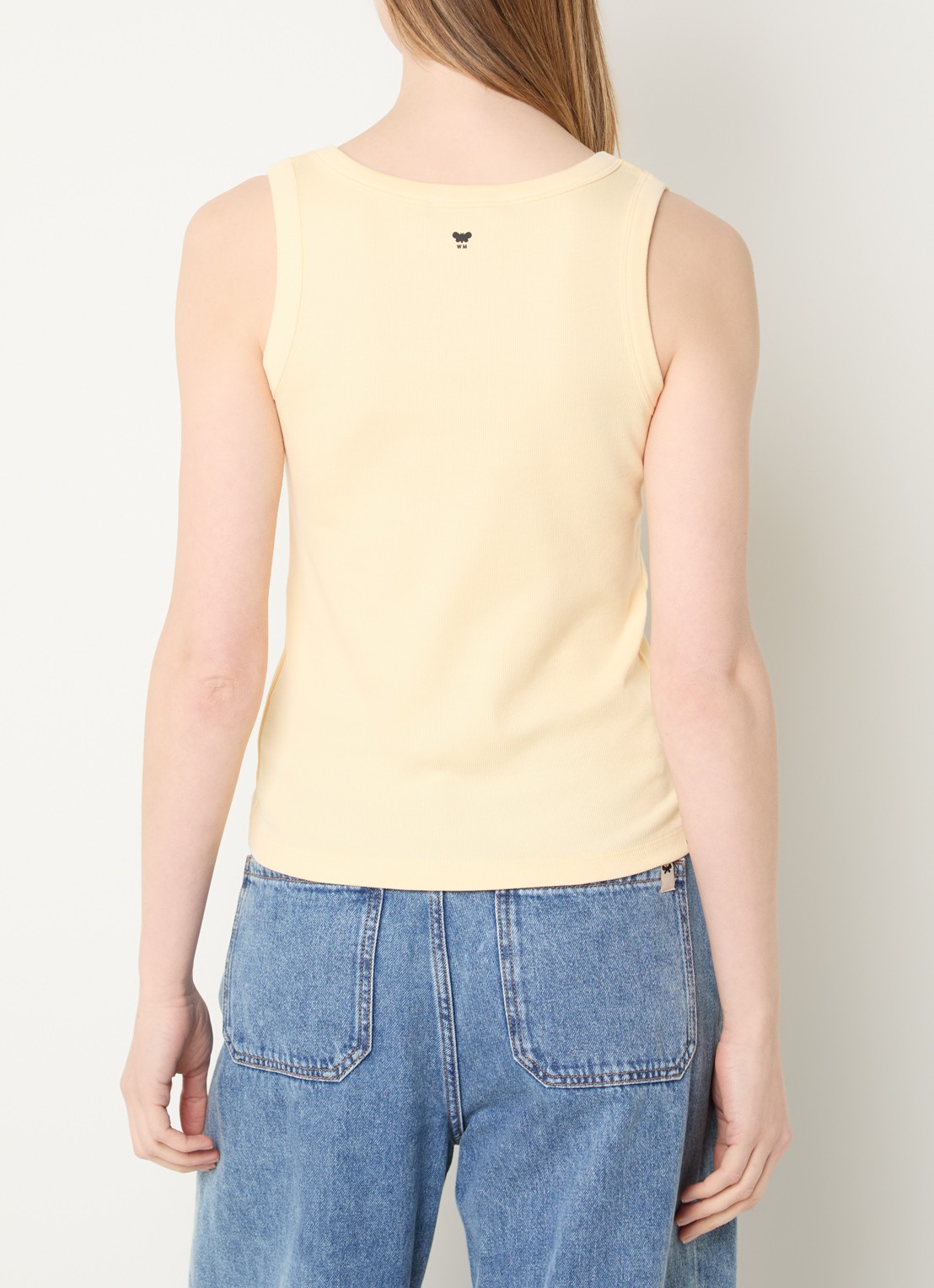 Max Mara Tank top met stretch - achterkant lichtgeel