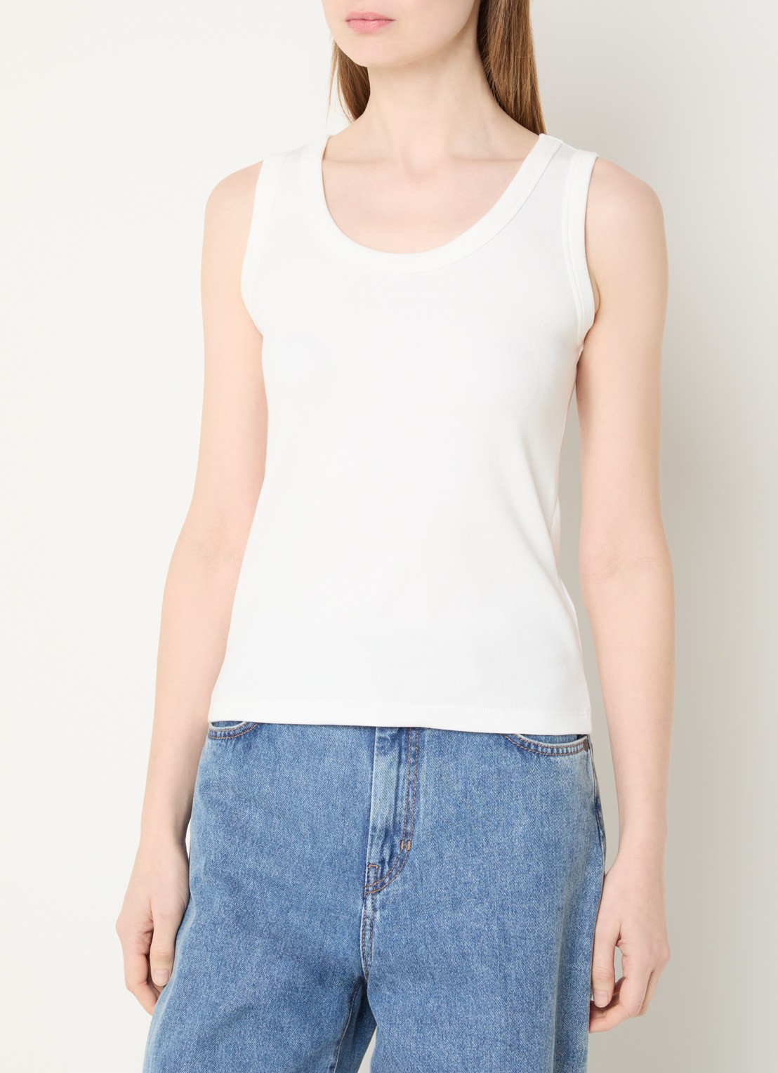 Max Mara Tank top met stretch - detail 3 wit