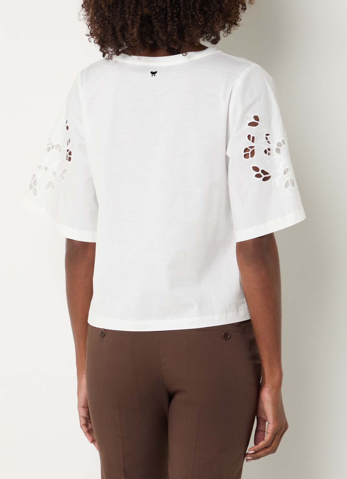Max Mara Targa tuniek met broderie - achterkant wit