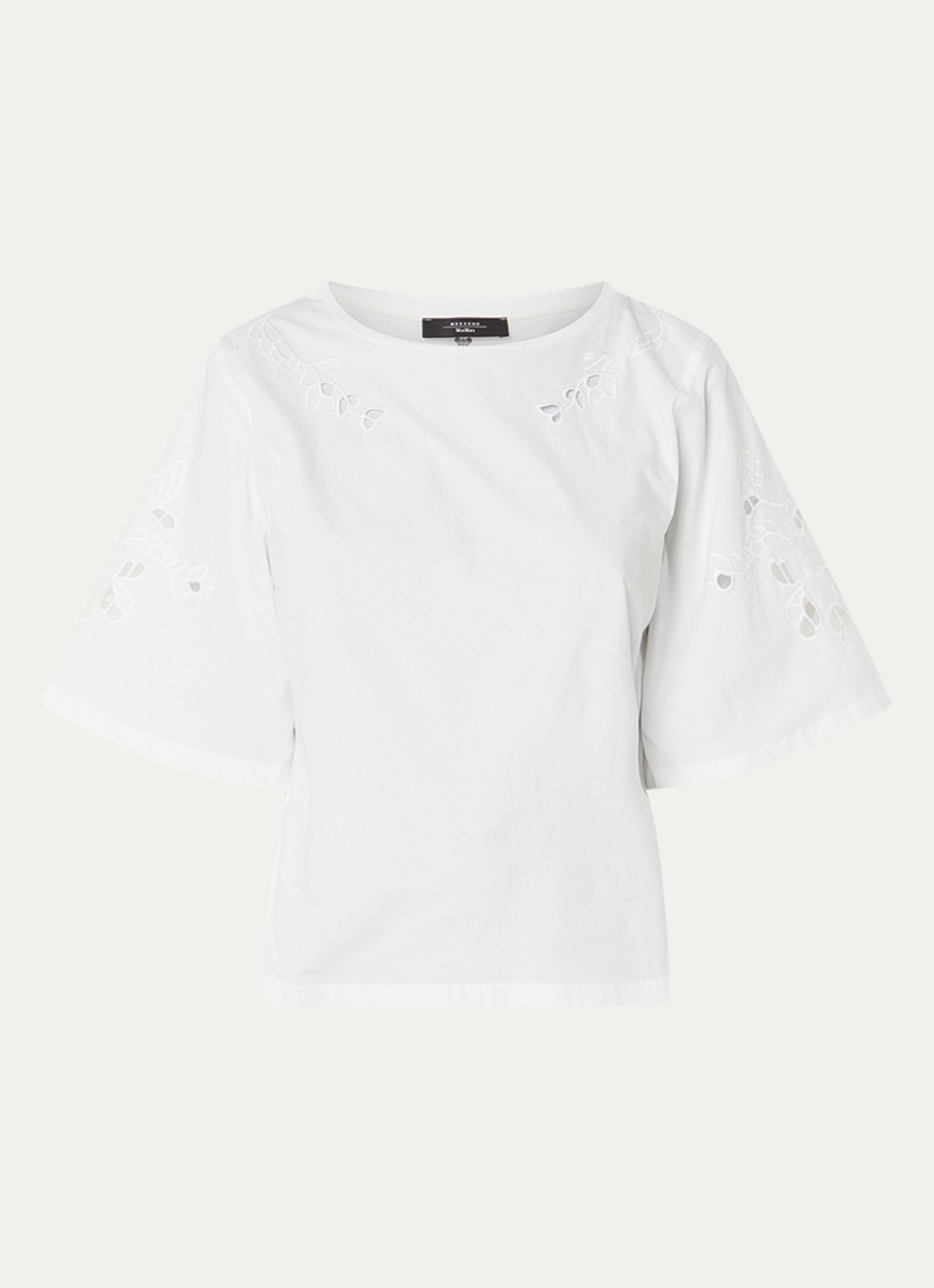Max Mara Targa tuniek met broderie - voorkant 2 wit