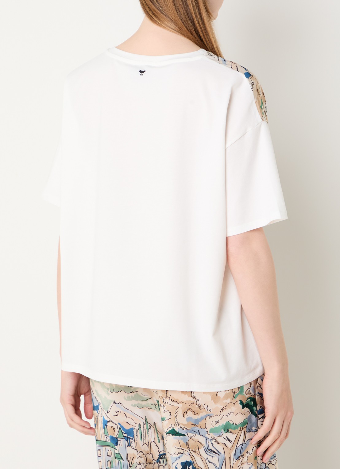 Max Mara Terzo T-shirt met print - achterkant lichtblauw