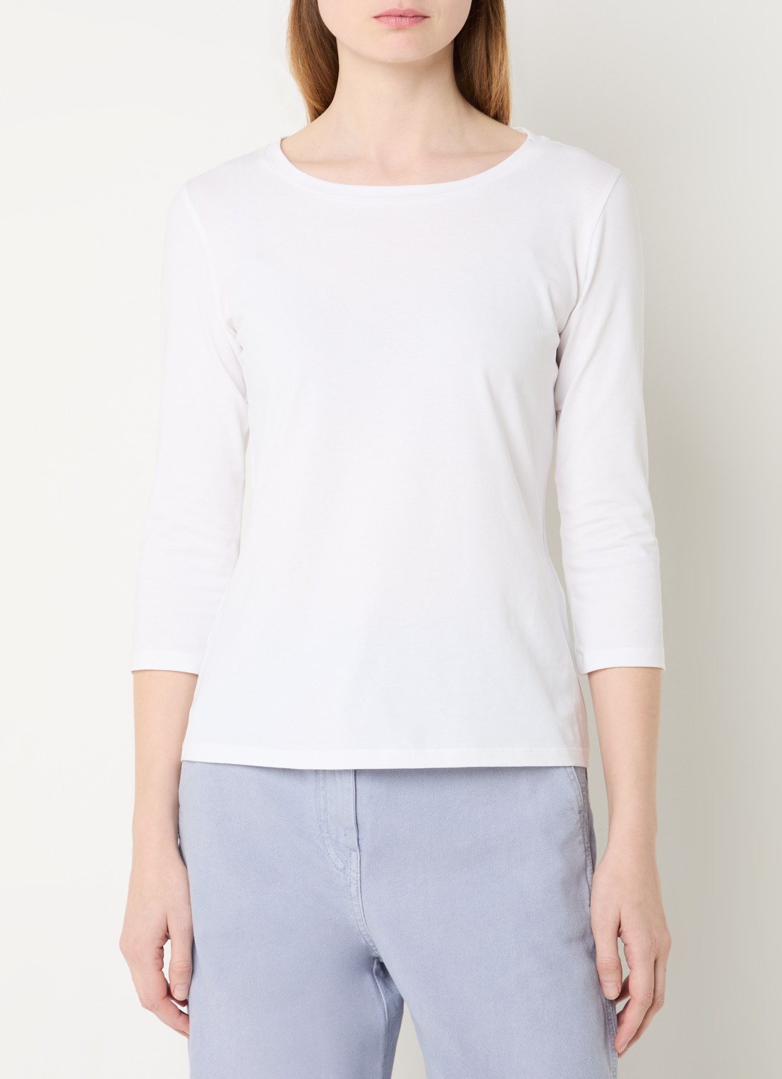 Max Mara Top met ronde hals - detail 2 wit