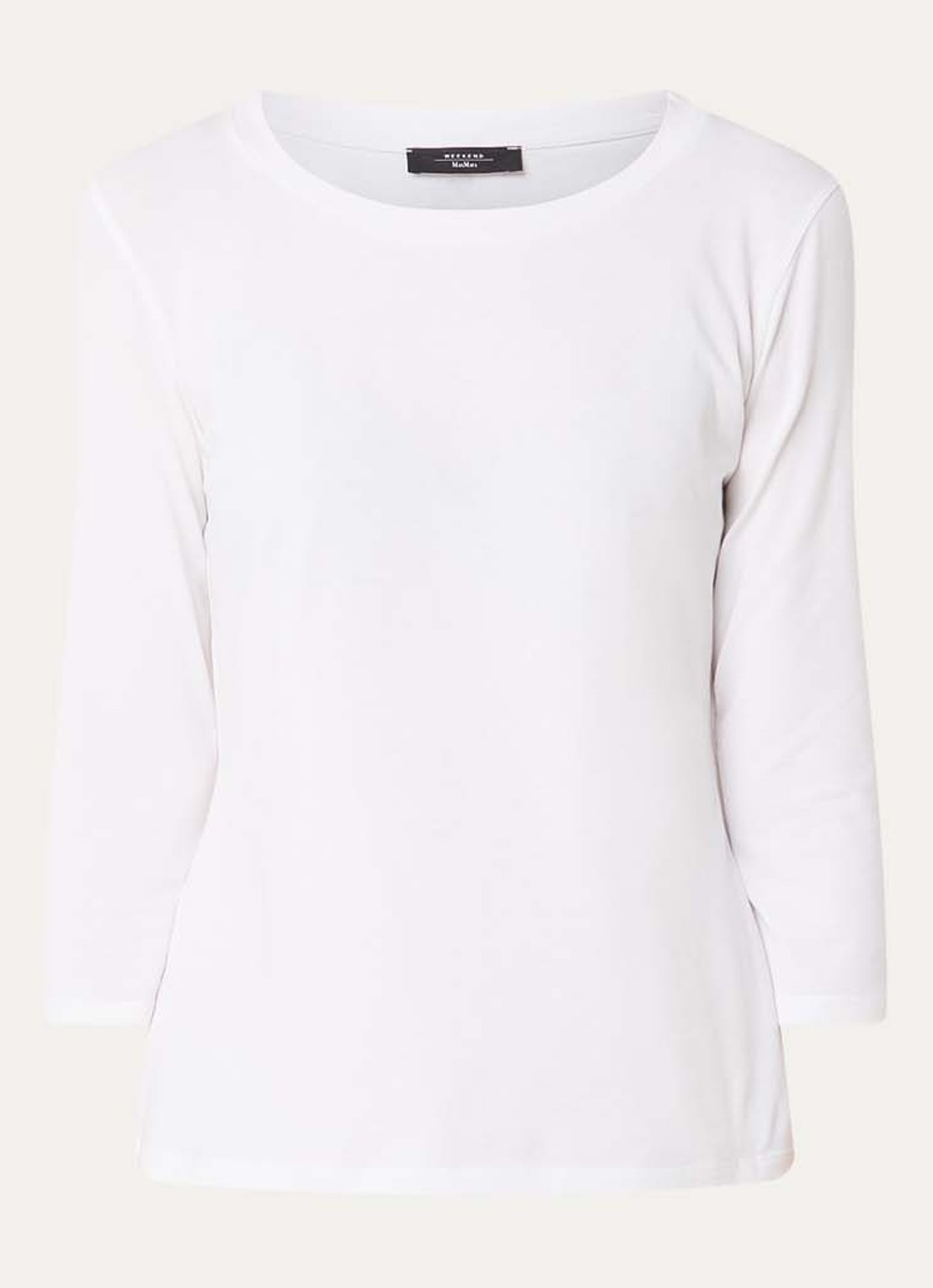 Max Mara Top met ronde hals - voorkant 3 wit