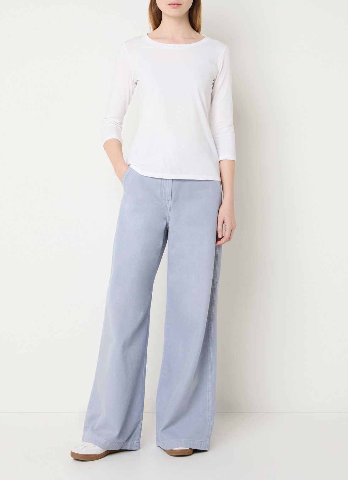 Max Mara Top met ronde hals - voorkant 4 wit