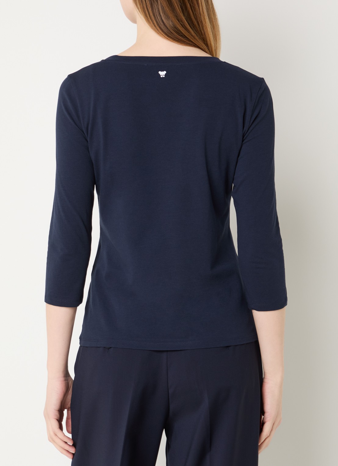 Max Mara Top met ronde hals - achterkant 4 donkerblauw