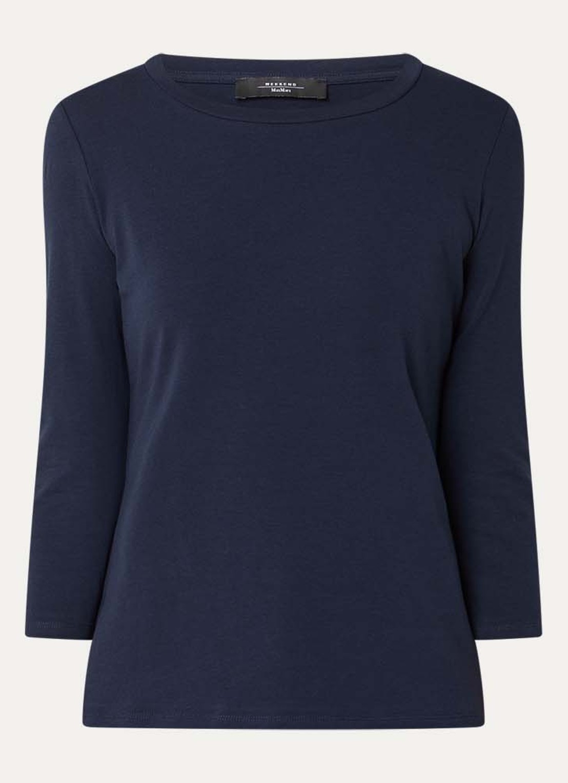 Max Mara Top met ronde hals - voorkant donkerblauw