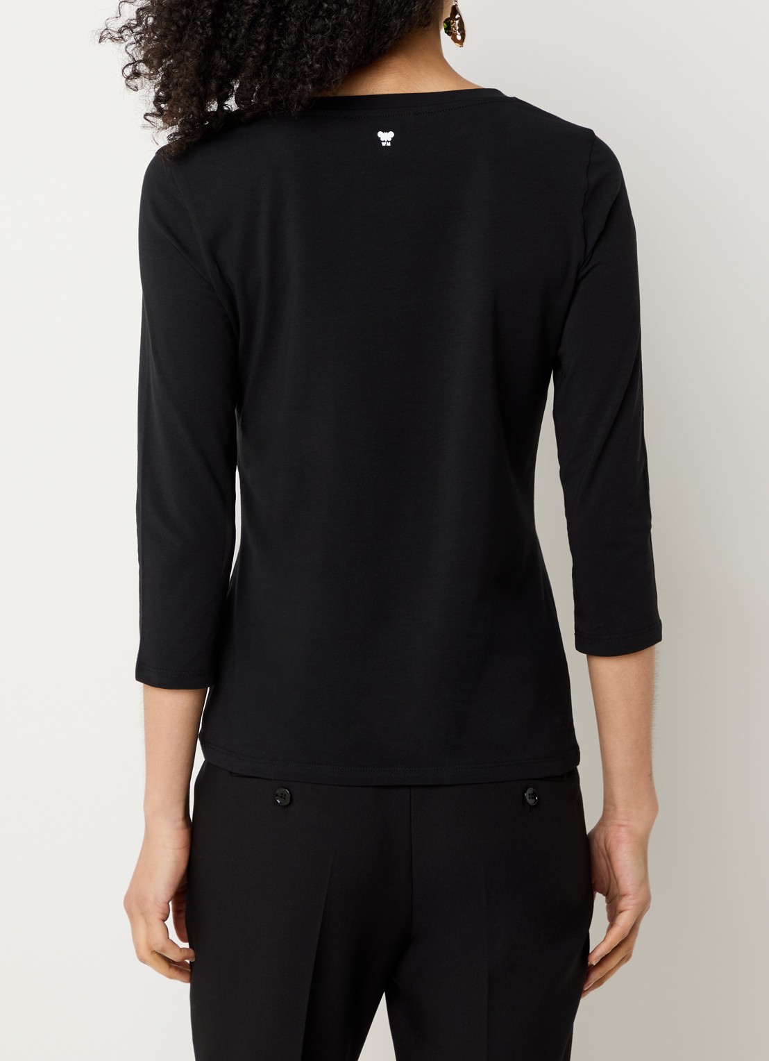 Max Mara Top met ronde hals - achterkant 4 zwart
