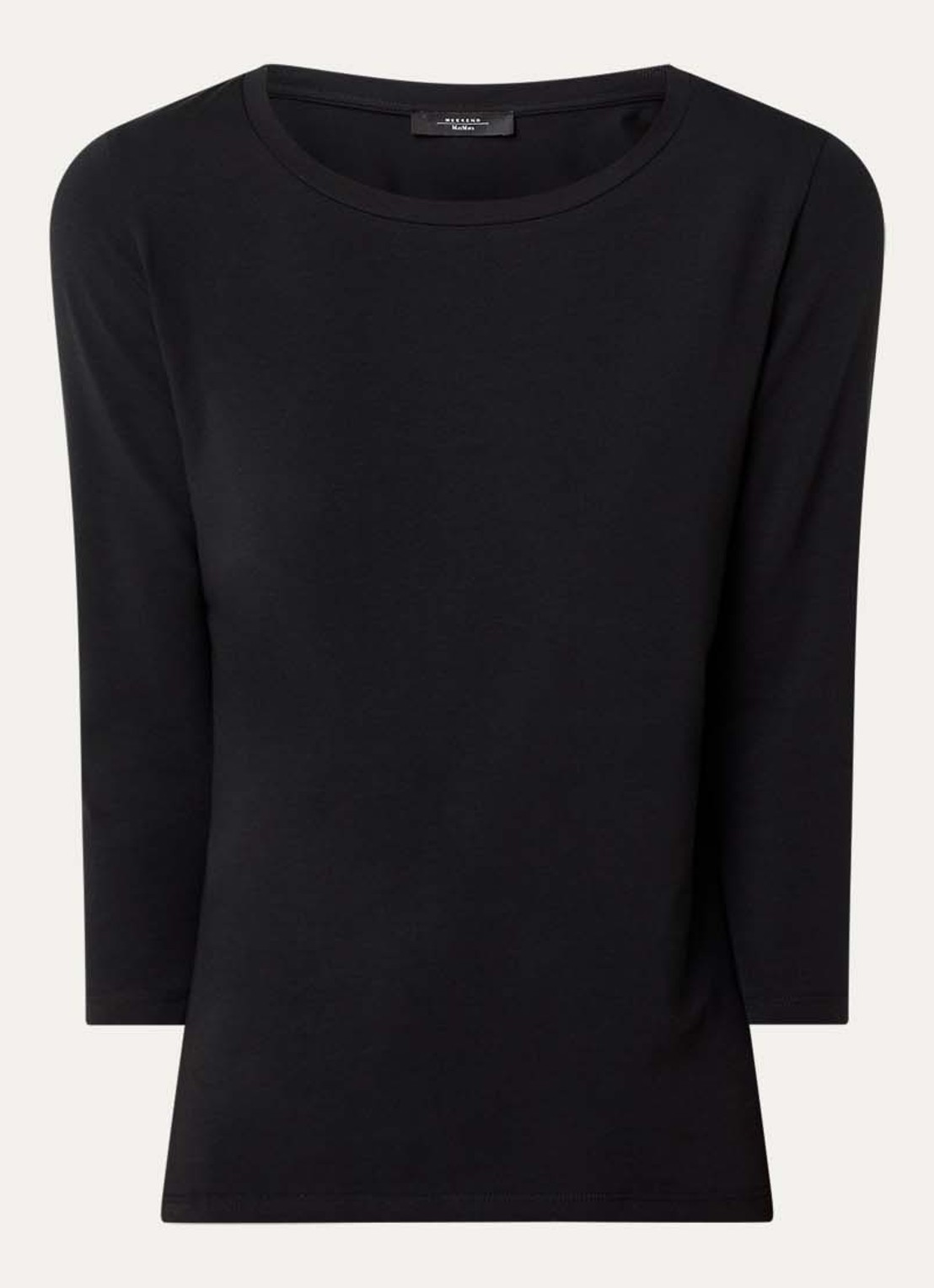 Max Mara Top met ronde hals - voorkant zwart