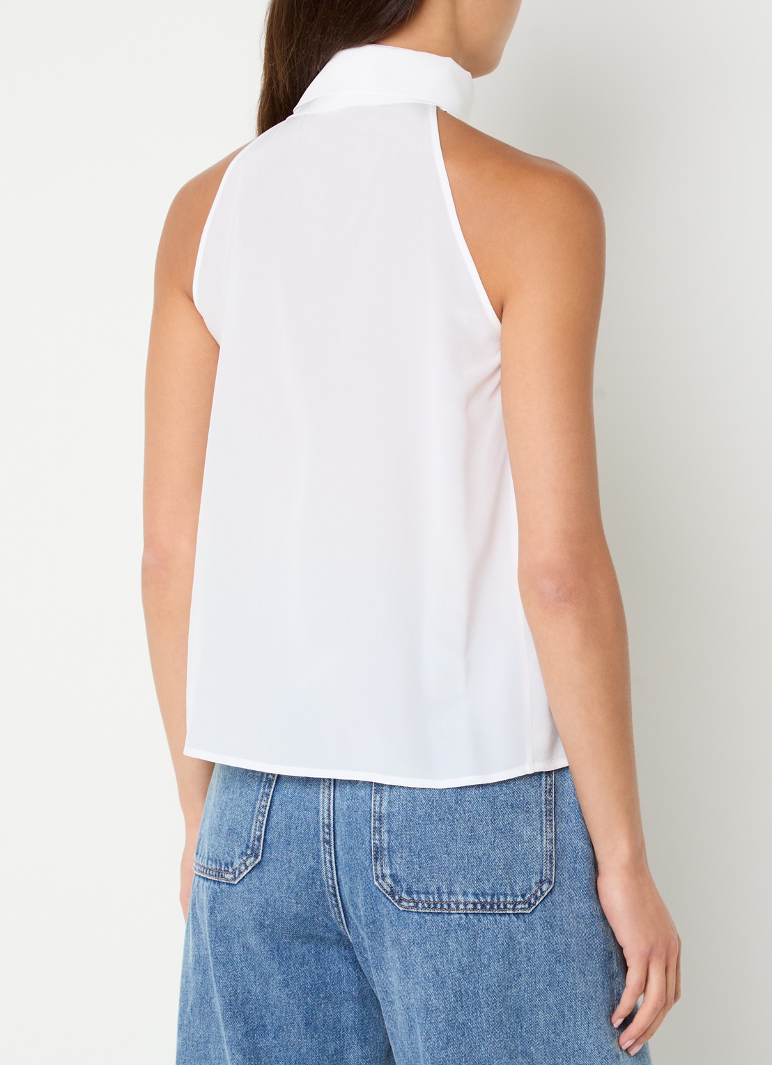 Max Mara Top met sjaalkraag - achterkant 2 gebroken wit