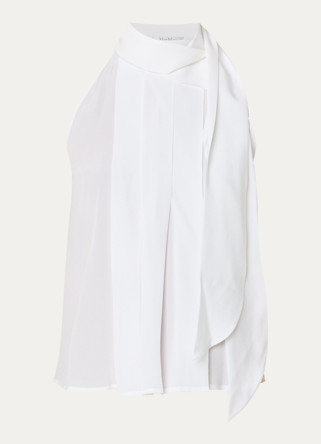 Max Mara Top met sjaalkraag - voorkant 3 gebroken wit