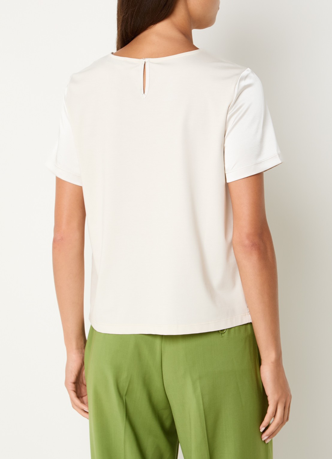 Max Mara Top van satijn - achterkant 4 gebroken wit