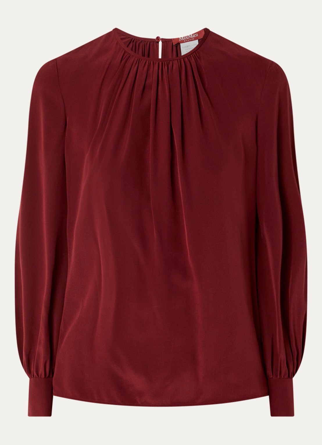 Max Mara Top van zijde - voorkant 2 bordeauxrood