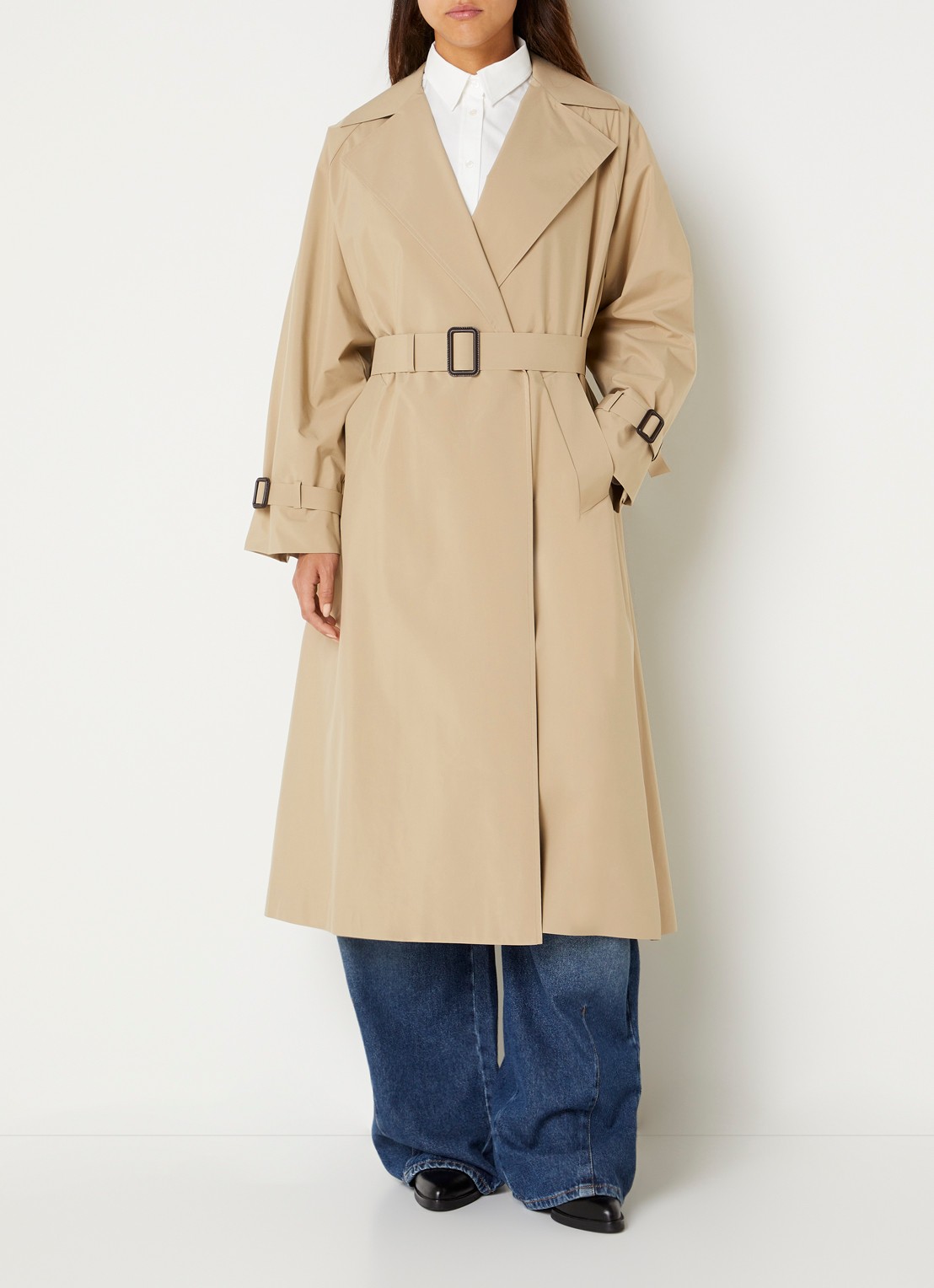 Max Mara Trenchcoat met strikceintuur - detail 4 beige