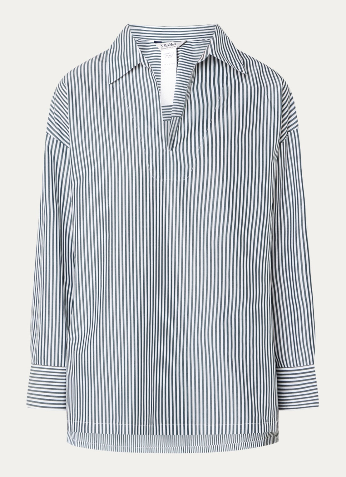 Max Mara Tuniek met streepprint - voorkant groen
