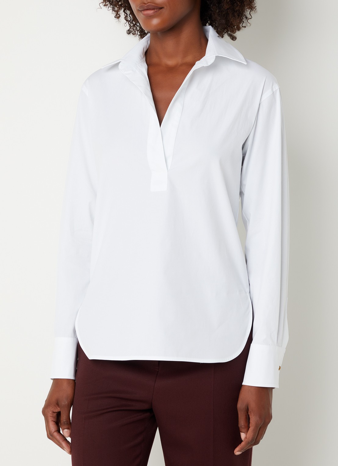 Max Mara Tuniek met V-hals - detail 4 wit