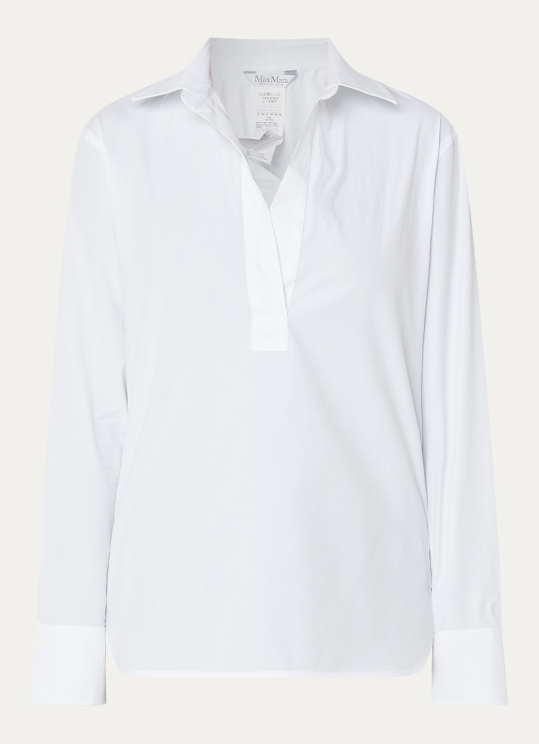 Max Mara Tuniek met V-hals - voorkant 2 wit