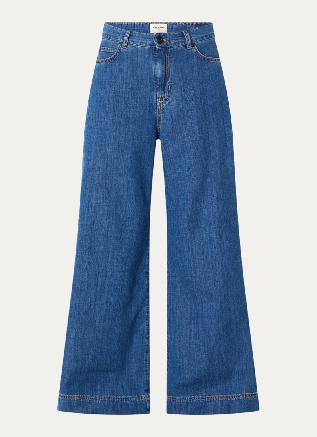 Max Mara Vega high waist wide leg jeans met medium wassing - voorkant 2 indigo