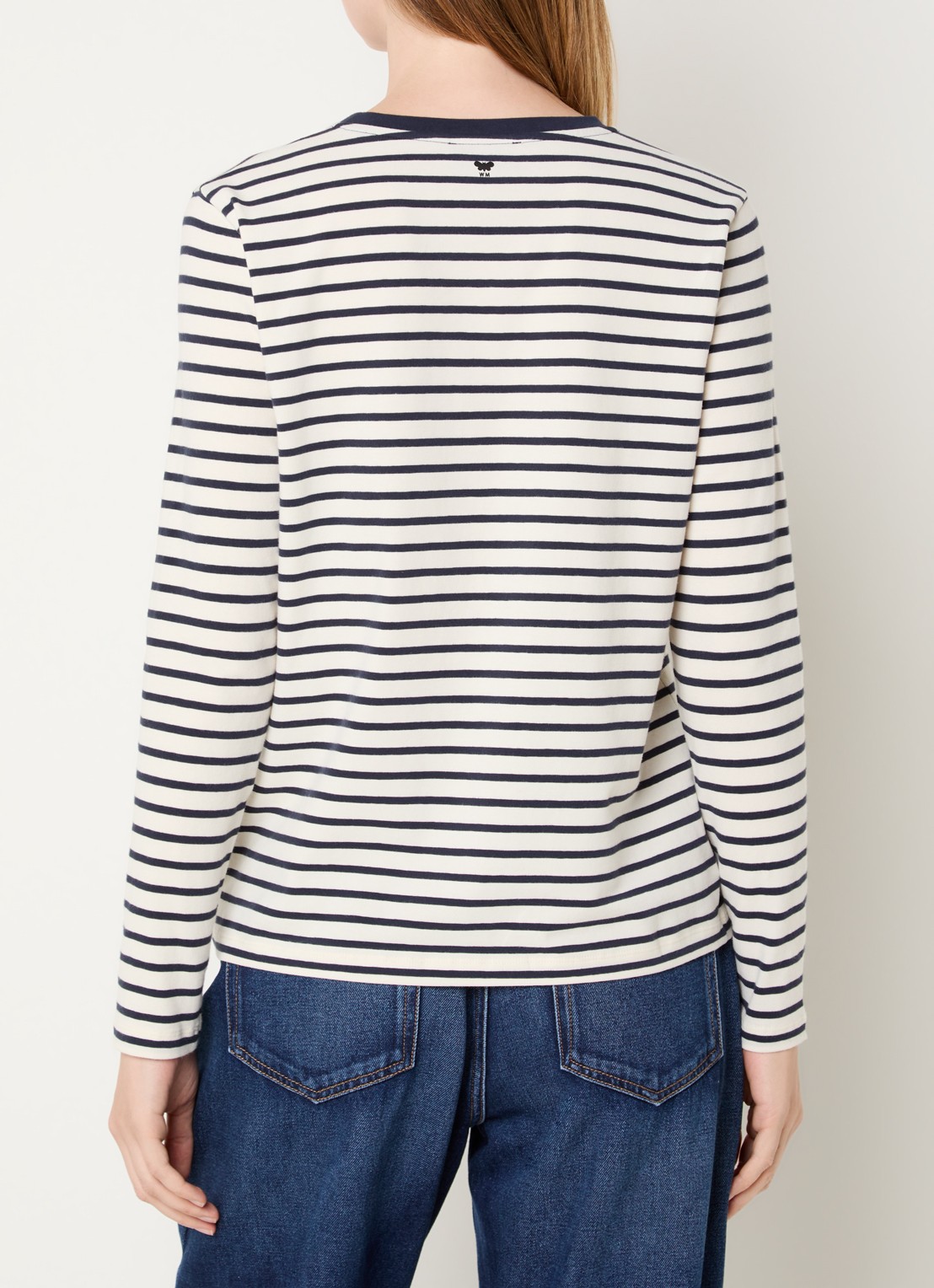 Max Mara Vicino longsleeve met streepprint - achterkant 4 gebroken wit