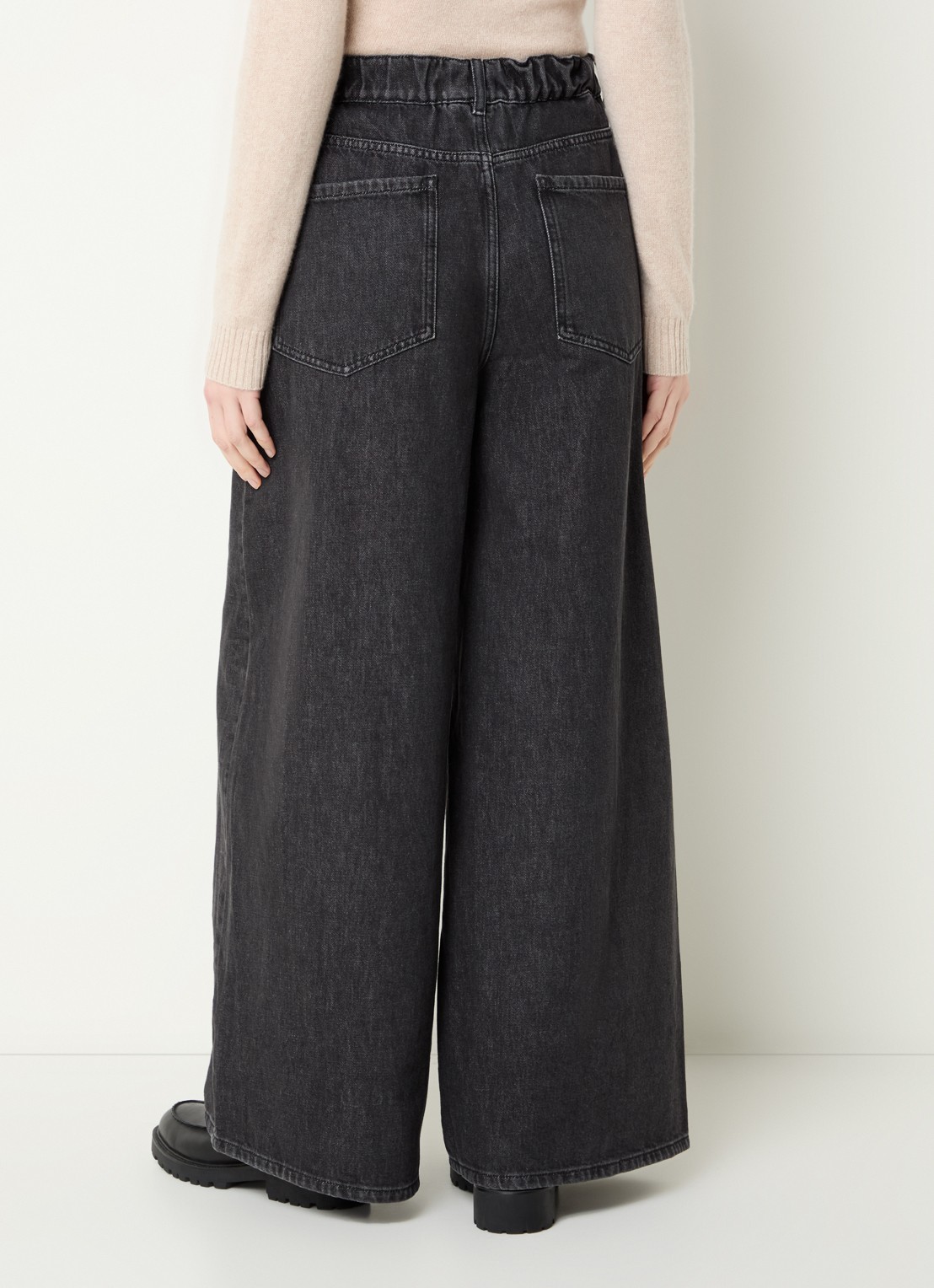Max Mara Vortice high waist wide leg jeans met gekleurde wassing - achterkant antraciet
