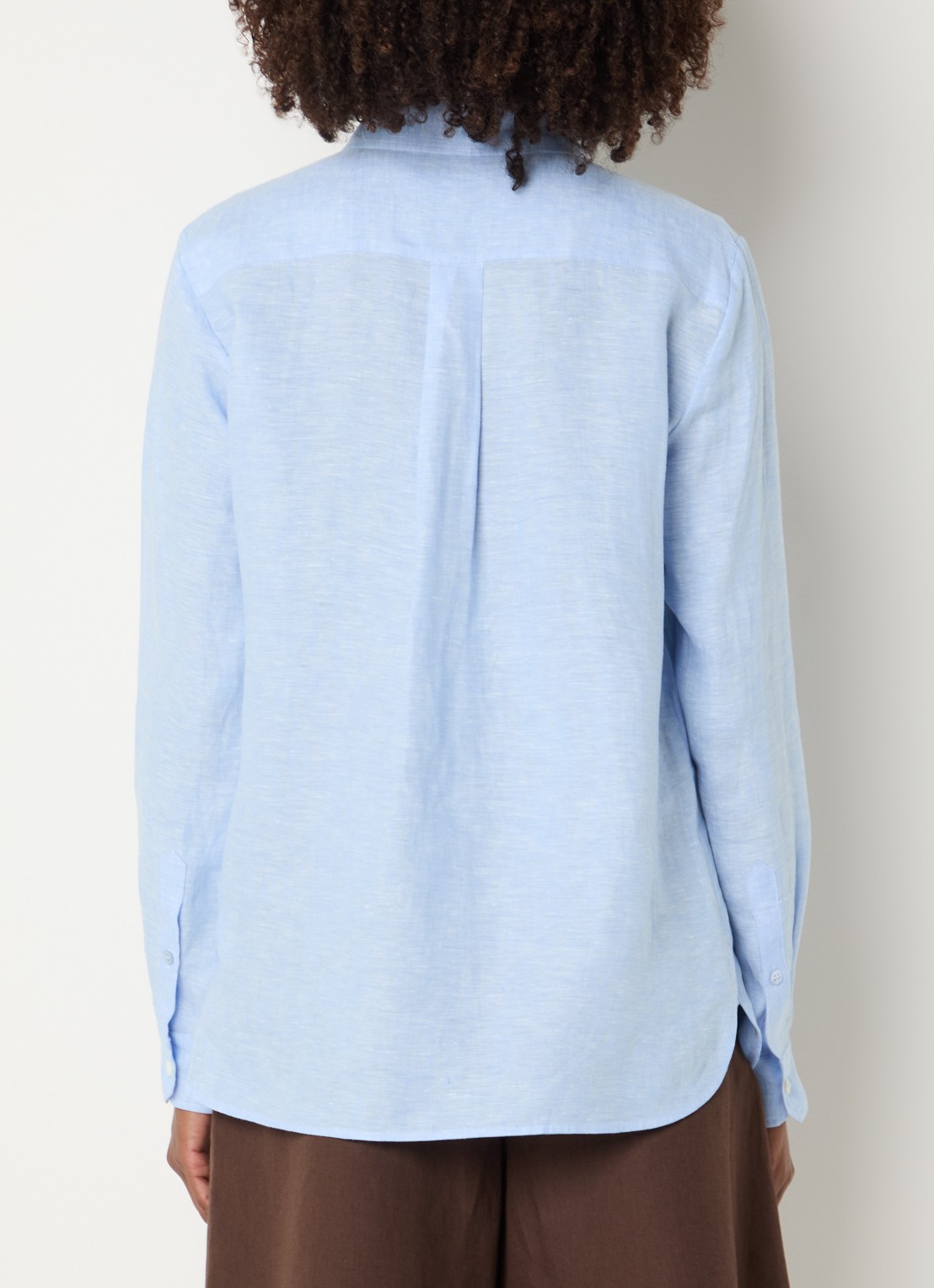 Max Mara Werner blouse van linnen - achterkant lichtblauw