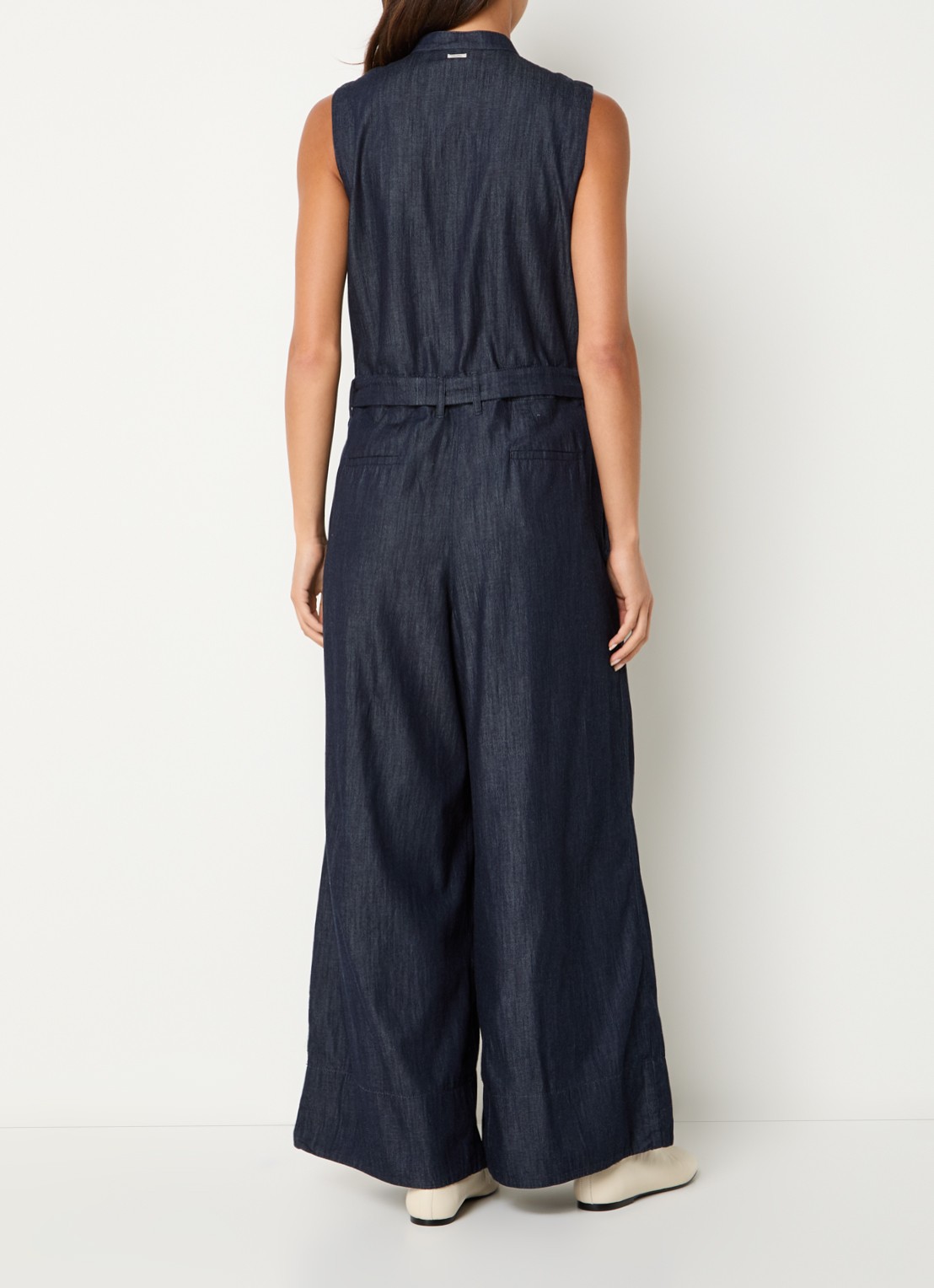 Max Mara Wide fit jumpsuit met steekzakken - achterkant 3 indigo